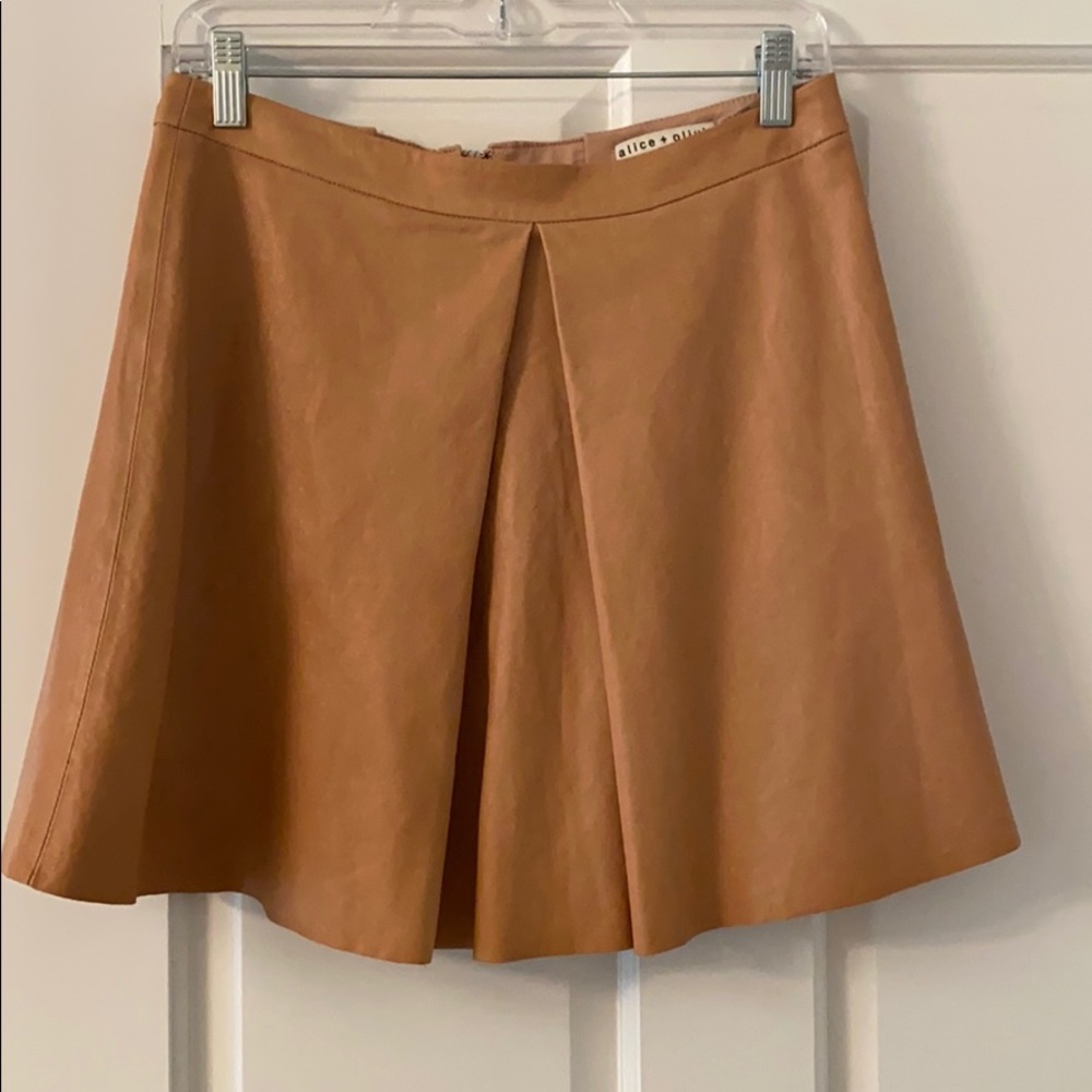 Alice + Olivia genuine leather skirt